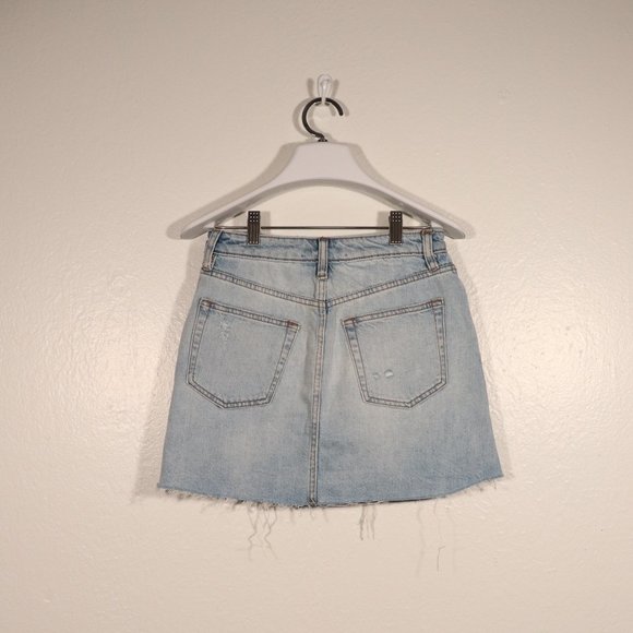 NWT Free People Distressed Light Denim Skirt - Picture 7 of 10